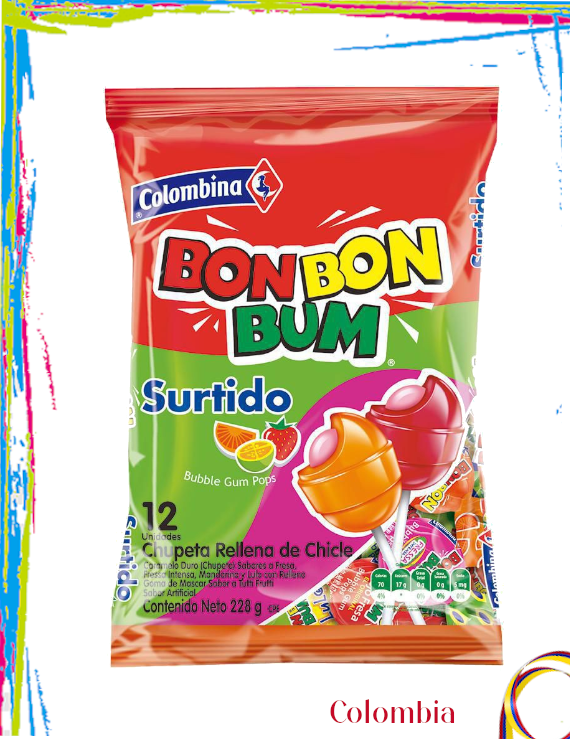 Paleta Colombiana BonBonBum Surtido- 24und