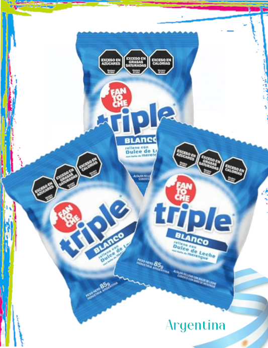 Alfajores Argentinos Fantoche Triple Blanco- Pack 3und