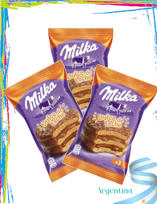 Alfajores Argentinos Milka Triple Dulce de Leche- Pack 3und