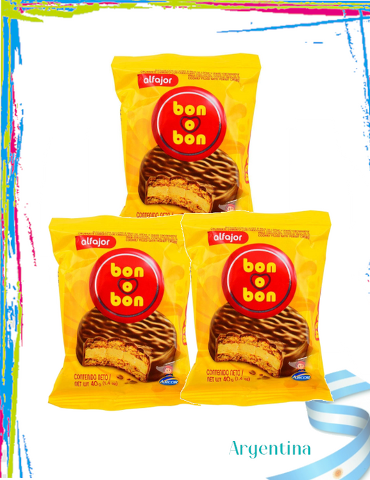 Alfajores Argentinos Bon o Bon Chocolate - Pack 3und