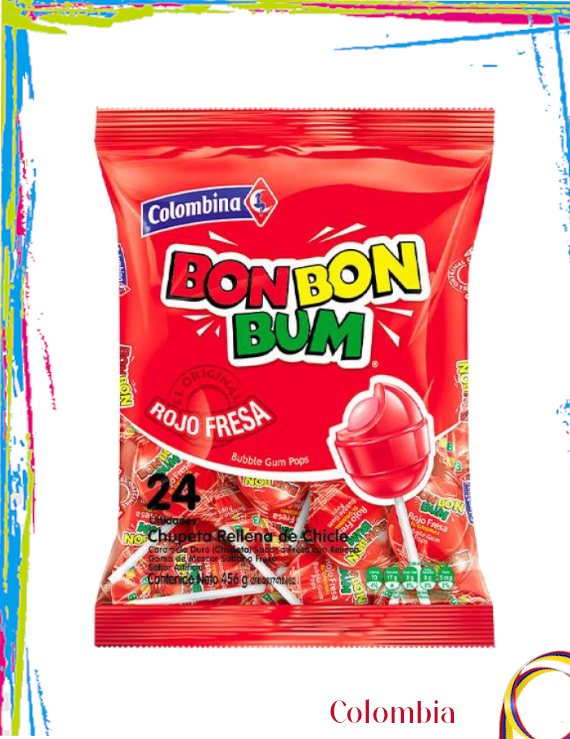 Paleta Colombiana BonBonBum Fresa- 24und