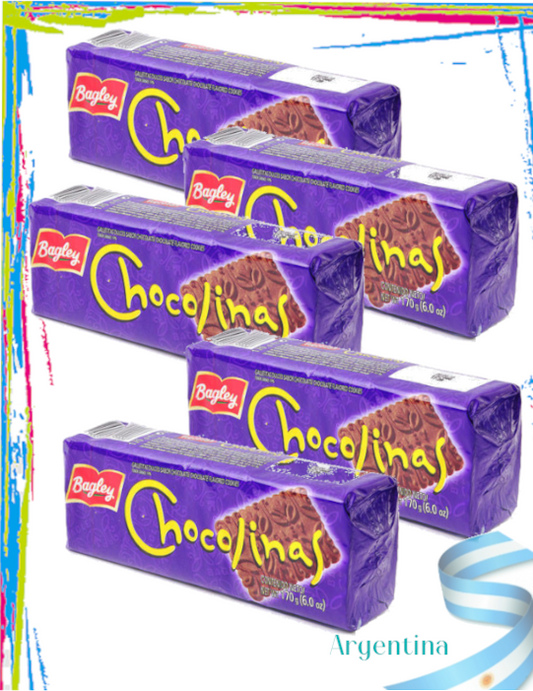 Galletas Argentinas Chocolinas Bagley Pack 5 de 170gr