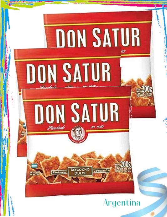 Galletas Argentinas Don Satur Bizcocho Dulce Pack 3x200gr