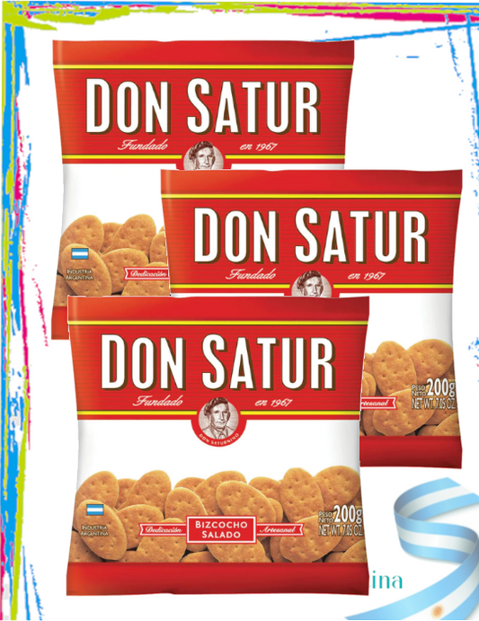 Galletas Argentinas Don Satur Bizcocho Salado Pack 3x200gr